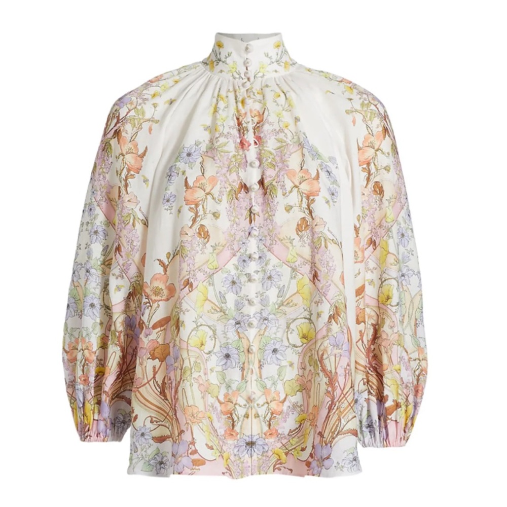Zimmerman jeannie bracelet billow blouse - floral swirl NWT